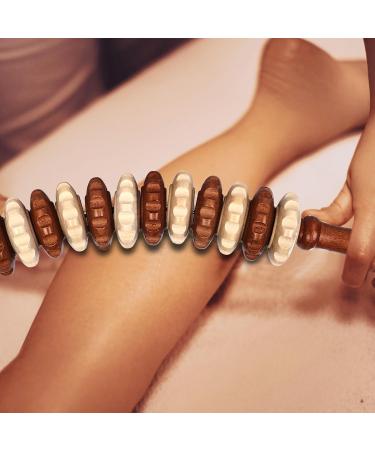 Premium Wooden Massage Roller - Anti-Cellulite Device & Back Massager - Maderotherapy & Lipedema Relief Tool - Buy Online on GoSupps.com