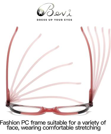 Bevi Reading Glasses 2.5x - Blue Light Blocking Anti Eye Strain Spring Hinge for Men & Women - Coral Color - Buy Online on GoSupps.com