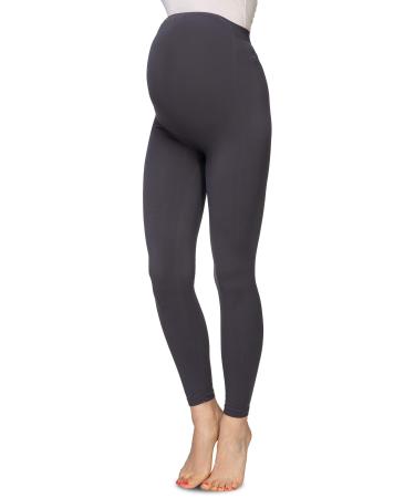 Annes styling Women s Maternity Leggings with Over Bump Support Full Length 90 DEN M Antracite