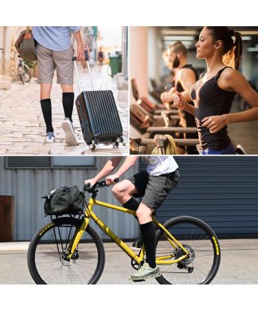 WELSBERG Compression Socks UK 6-10 - Knee High Support Stockings for Men & Women - Black - Ideal for Sports, Running, Tennis, Travel - Buy Online on GoSupps.com