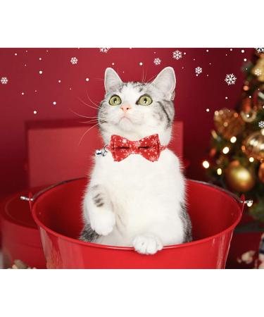 Malier Christmas Snowflake Cat Collar with Bow Tie and Bell - Adjustable Pet Accessory for Kitten, Kitty, Puppy - Buy Online on GoSupps.com