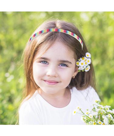 WLLHYF Glitter Headband 4pcs Plastic Sparkly Cute Non Slip Chunky Hairbands Thick Bling Confetti Rainbow Hair Bands with Teeth Little Girls Colorful Hair Accessories Rainbow color - Buy Online on GoSupps.com