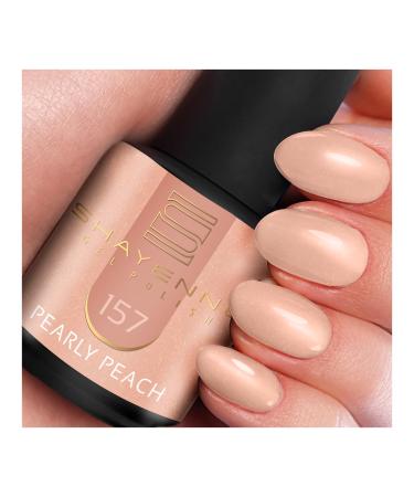 SHAYENNE Made in Germany Shellac Gel Nail Polish 15 ml for UV LED Lamp 157 Pearly Peach Orange Gel Nail Polish for UV Nail Lamp LED Nail Polish Gel Polish Nail Gel