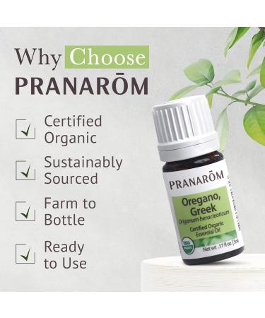 Oregano Essential Oil - 100% Pure & Natural (5ml) | Pranarom - Therapeutic Grade USDA & ECOCERT Certified Organic for Diffusing & Cleaning - Buy Online on GoSupps.com