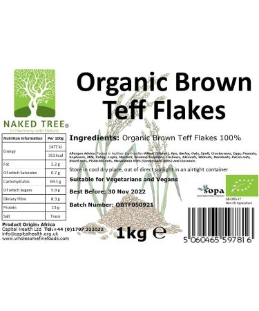 Naked Tree Organic Teff Flakes 1kg - Buy Online on GoSupps.com