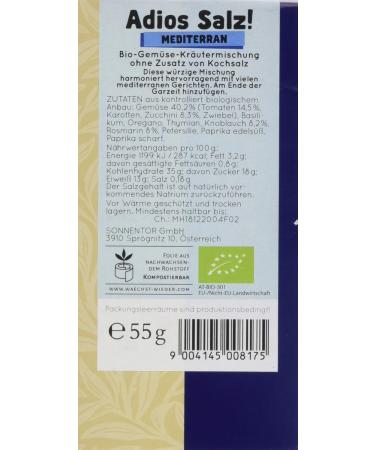 Sonnentor Mediterranean Vegetable Mix Adios Salt! - Organic 50g | International Shipping Available - Buy Online on GoSupps.com