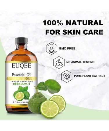EUQEE 100% Pure Bergamot Essential Oil - 118ml Large Bottle for Aromatherapy, Diffuser, Candle & Soap Making - Buy Online on GoSupps.com