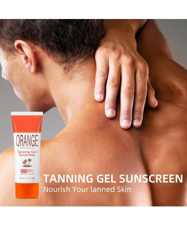 Orange Tanning Gel Sunscreen SPF 30 Mineral-Oil Free Hydrating Balm-to-Oil Formula Water-Resistant Streak-Free Fake Tan Travel Size (1pc) - Buy Online on GoSupps.com