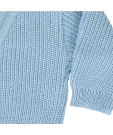Premature Baby Cardigan | Winter Knitted Ribbed Cardigan for Boys & Girls | 5-8 lb Blue - Buy Online on GoSupps.com