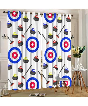 Shop Curling Curtains - Winter Sports Inspired Blackout Panels Thermal Insulated & Noise Reducing - 63" L x 27.5" W - International Shipping Available - Buy Online on GoSupps.com