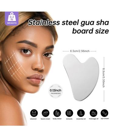 Stainless Steel Gua Sha Facial Tools | Reduce Puffiness & Enhance Lymphatic Drainage - Buy Online on GoSupps.com