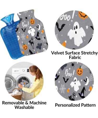 Heat Bottle with Halloween Bat Pattern - 1L Warmth Soft Cover for Pain Relief | Ideal for Hot/Cold Compress Menstrual Cramps & More - Buy Online on GoSupps.com