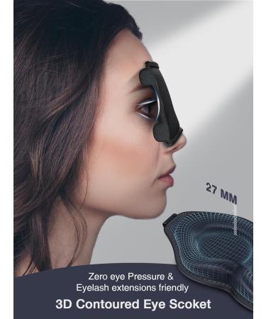 KKM 3D Contoured Sleep Mask for Side Sleepers with Earplugs - Block Out Light, Soft Comfort Eye Shade Cover - Ideal for Sleeping, Travel, Shift Work - Starry Black - Buy Online on GoSupps.com
