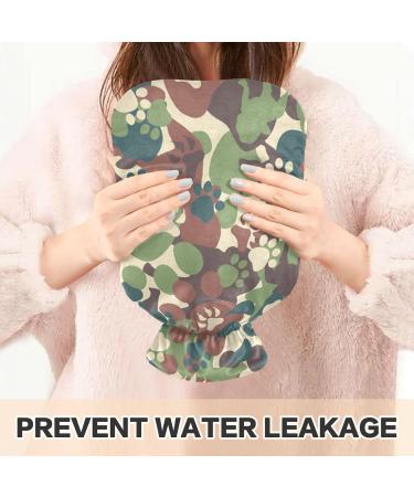 NAANLE Camouflage Dinosaurs PAW Heat Bottle - 1L Transparent Hot Water Bottle for Bed Hand & Feet Warmer Pain Relief & Cold Therapy - Buy Online on GoSupps.com