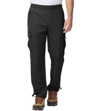YSENTO Men's Hiking Pants Outdoor Trousers Trekking Pants Summer Lightweight Breathable Quick Drying Functional Pants Waterproof 3XL Black
