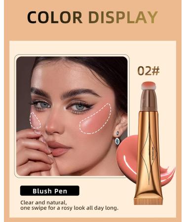 Liquid Blush Beauty Wand- Pink Matte Liquid Highlight Blush Stick with Cushion Applicator Easy to Blend Waterproof Blendable Face Dewy Blush Makeup Pen Cream Contour Beauty Wand for women Girl-02 02# Pink Blush - Buy Online on GoSupps.com