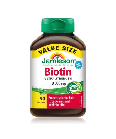 Jamieson Biotin 10 000 mcg Value Size 90 Softgels