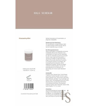 Hala Schekar Gentle Body Peeling 450ml for Ingrown Hair | Nourishing Ingredients & Microplastic-Free Body Scrub | Ideal Before Hair Removal - Buy Online on GoSupps.com