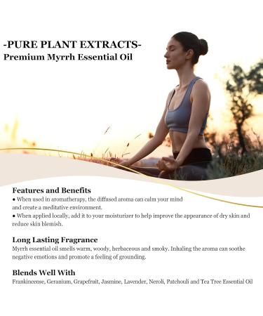 EUQEE Myrrh Essential Oil 10ml - Pure & Natural Aromatherapy Oil for Diffusers and Candle Making - Buy Online on GoSupps.com