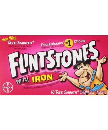 Flintstones Children's Multivitamin Plus Iron Chewable Tablets, 60 Count