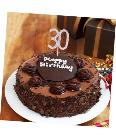 CORHAD Glitter 30th Birthday Cake Toppers Crystal 30th Anniversary Cake Toppers Bling Number Wedding Decoration Cake Decor Diamond Decor Cupcake Toppers Paper Cup Rhinestones - Buy Online on GoSupps.com