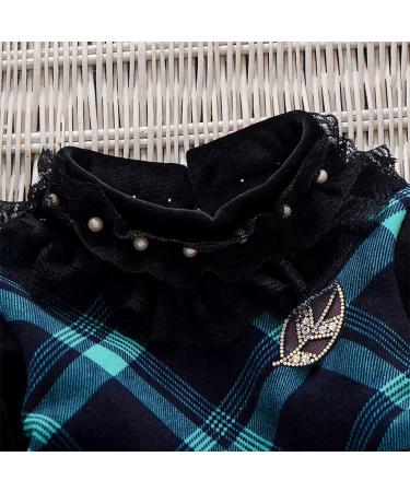 AMhomely Cashmere Baby Girl Dress 5-6 Years Green | High Collar Warm Winter Skirt - Buy Online on GoSupps.com