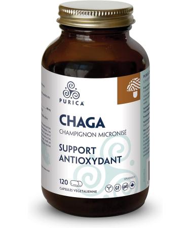 PURICA Chaga Mushroom Capsules 120 Count - Premium Mushroom Supplements for Men's Well-being 120 count (Pack of 1) - Buy Online on GoSupps.com