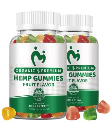 (2 Pack) Extra Strength Hemp Gummies for Pain, Sleep & Relaxation - 100% Natural Pure Organic Hemp Oil Extract Edible, Vegan, Low Sugar Hemp Gummy for Adults