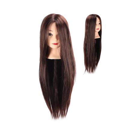 Hairdresser Shop Window Doll Head - Dark Brown Hair Braiding Practice Tool for Beauty Schools & Salons - Buy Online on GoSupps.com
