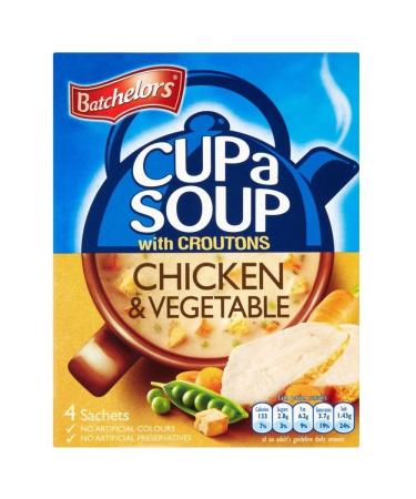 Batchelors Batchelors Cup Soup and Chicken & Vegetable Croutons (4 per pack - 110g) - Pack of 6