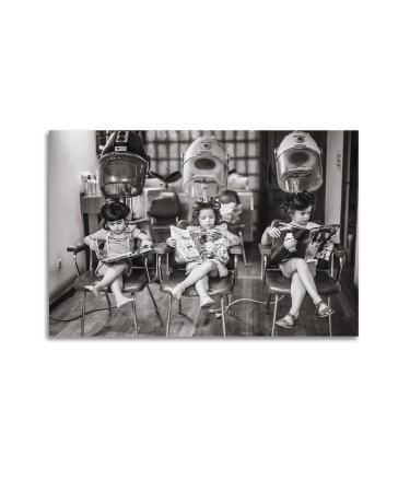 VIQUTRG Beauty Salon Art Poster Barber Shop Little Daughter Vintage Hair Salon Canvas Art Poster Poster for Room Aesthetic Posters & Prints on Canvas Wall Art Poster for Room 08x12inch(20x30cm) 08x12inch(20x30cm) Unframe-style