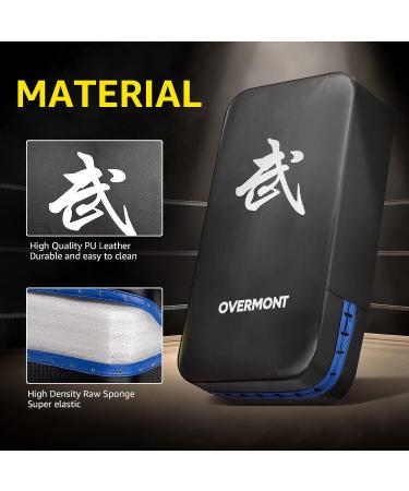 Overmont Taekwondo Kick Pads - PU Leather Boxing Karate Pad for Muay Thai MMA Martial Arts - Punch Mitts and Kicking Shield Training - Black - Buy Online on GoSupps.com