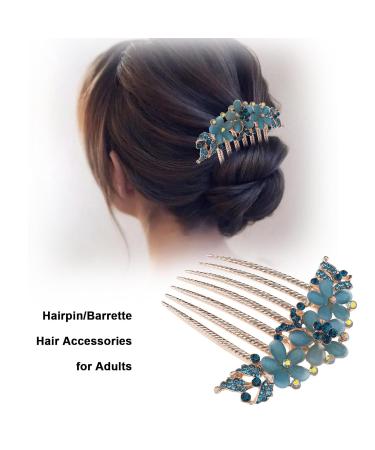 SG Store Flower Hair Comb - Rhinestone Wedding Bridal Headpiece & Decorative Hair Accessory for Women & Girls - Perfect for Blue Hairstyles - Buy Online on GoSupps.com