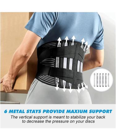 DFHBFG 2XL Back Brace for Lower Back Pain Relief | Breathable Lumbar Support Belt for Men & Women | 6 Stays for Maximum Comfort - Buy Online on GoSupps.com