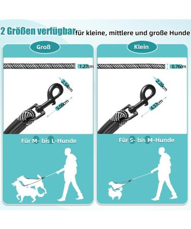 Snagle PAW Double Dog Leash for 2 Dogs | 360 Reflective No-Hogging Design | Durable Leash for Medium & Large Dogs (13-22 kg) - Black & Blue - Buy Online on GoSupps.com