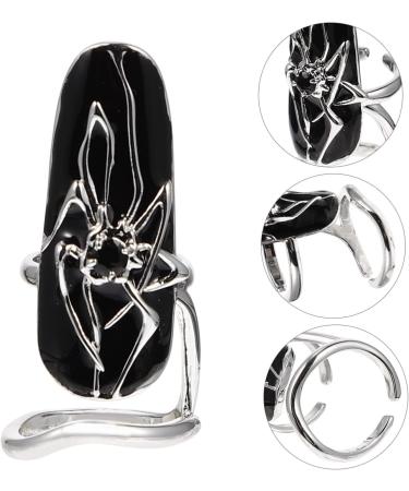 minkissy Spider Nail Ring Rings for Women Nail Art Charm Full Ring Gothic Vampire Nails Halloween Nail Rings Gothic Nails Ring Press on Fake Nail Alloy Manicure Miss Jewelry 3.2X1.3X1.2CM Extended Spider - Buy Online on GoSupps.com