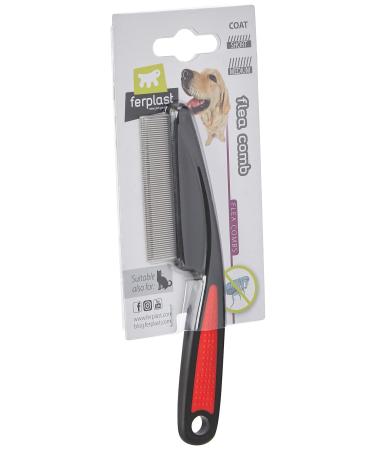 Ferplast flea comb for dogs and cats large 5838 dense teeth with tender rounded tips ideal for short and medium-haired animals 15 x 1 x 4 cm