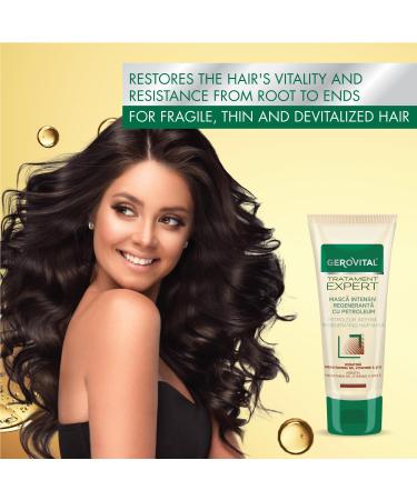 Intensive Regenerating and Restructuring Hair Mask with Oil Keratin Vitamin A and E Reconstructs and Strengthens Damaged Hair 150 ml Gerovital Tratament Expert - Buy Online on GoSupps.com