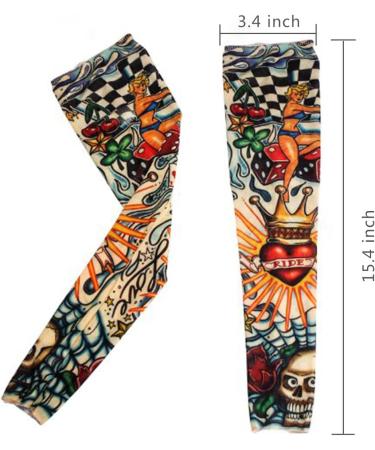 Temporary Tattoo Sleeves Set - Akstore Arts Fake Slip On Arm Sleeves Kit - Buy Online on GoSupps.com