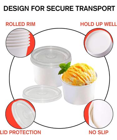 Smygoods 8oz Paper Soup Containers with Lids - 50 Count | Disposable Soup Bowls - Buy Online on GoSupps.com