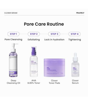 FRANKLY Pore-Perfecting Duo: Closer Serum & AHA 8.05 Toner | Christmas Gifts | Pore Minimizer Anti-Aging Glycolic Acid & Peptide Formula | Smooth Texture & Radiance | Korean Skincare Set - Buy Online on GoSupps.com