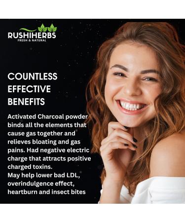 RUSHIHERBS Activated Charcoal 500 mg Highly Absorbent Supports Relief of Occasional Gas & Bloating from Coconut Shells 60 Veg Capsules - Buy Online on GoSupps.com