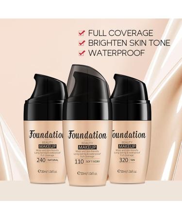  Bploar Moisturizing liquid foundation 30 ml long-lasting natural cosmetic silky texture with matching BB cream for a natural look (natural 30 ml) - Buy Online on GoSupps.com