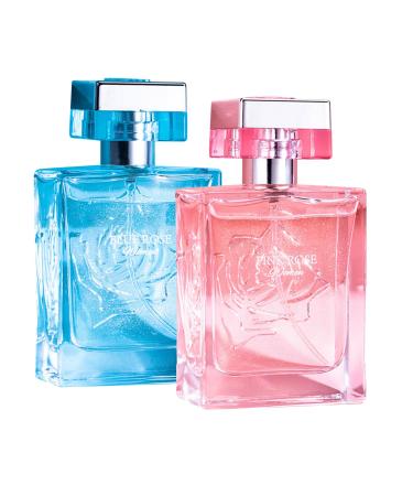 Rose Carved Eau Parfumes for Women and Men Exquisite Carved Rose Eau Toilette Long-Lasting Refreshing Light Perfumes with Rose Fragrances Improve Self Confidence 50ml (A*1+B*1)