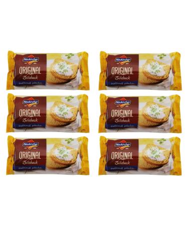 Pack of 6 Original Neukircher Zwieback (6 x 100 g) hearty & crispy easy to digest full-bodied taste