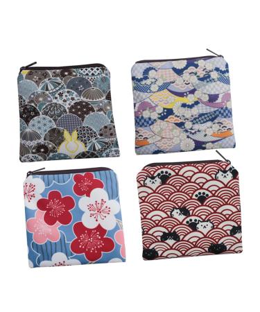 Orfofe 4 pieces women bandage bag pad holder ladies bandage holder tampon storage bag mini period bag menstrual tinge bag polyester cloth bag