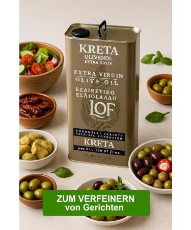  Generisch LOF Olive Oil 5L - 100% Koroneiki - Extra Virgin from Crete - Fresh Harvest - Greek Olive Oil - Orea - Buy Online on GoSupps.com