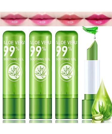 LZYLLS 4 Pack Aloe Vera Lipstick Long Wear Nourishing Lip stick Waterproof Moisturizing Color Changing Lip Balm Lipstick Lip Gloss Magic Temp Color Change Matte Lip Gloss Makeup 4P