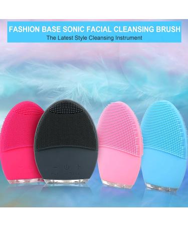 Silicone Ultrasonic Vibrating Facial Cleansing Brush & Face Massager - Rechargeable & Waterproof Electric Exfoliator for Anti-Aging (Gray) - Buy Online on GoSupps.com