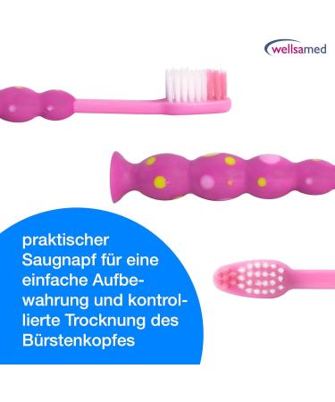 Wellsamed Savings Set: 12 Wellsakids Soft Children's Toothbrushes for Ages 2-7 - Pink Girl Toothbrush Pack - Buy Online on GoSupps.com